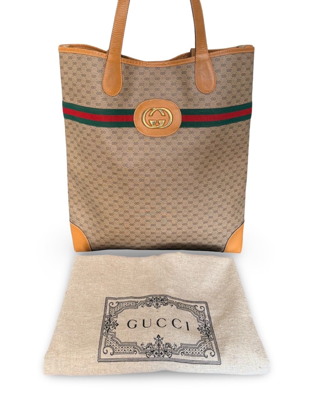 Vintage Gucci Micro GG Supreme Sherry Line Tote Bag w/ COA & Dust Bag - Picture 2 of 13